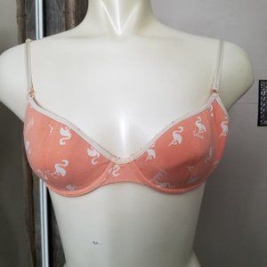 La Senza Cute Orange Bra With Flamingos